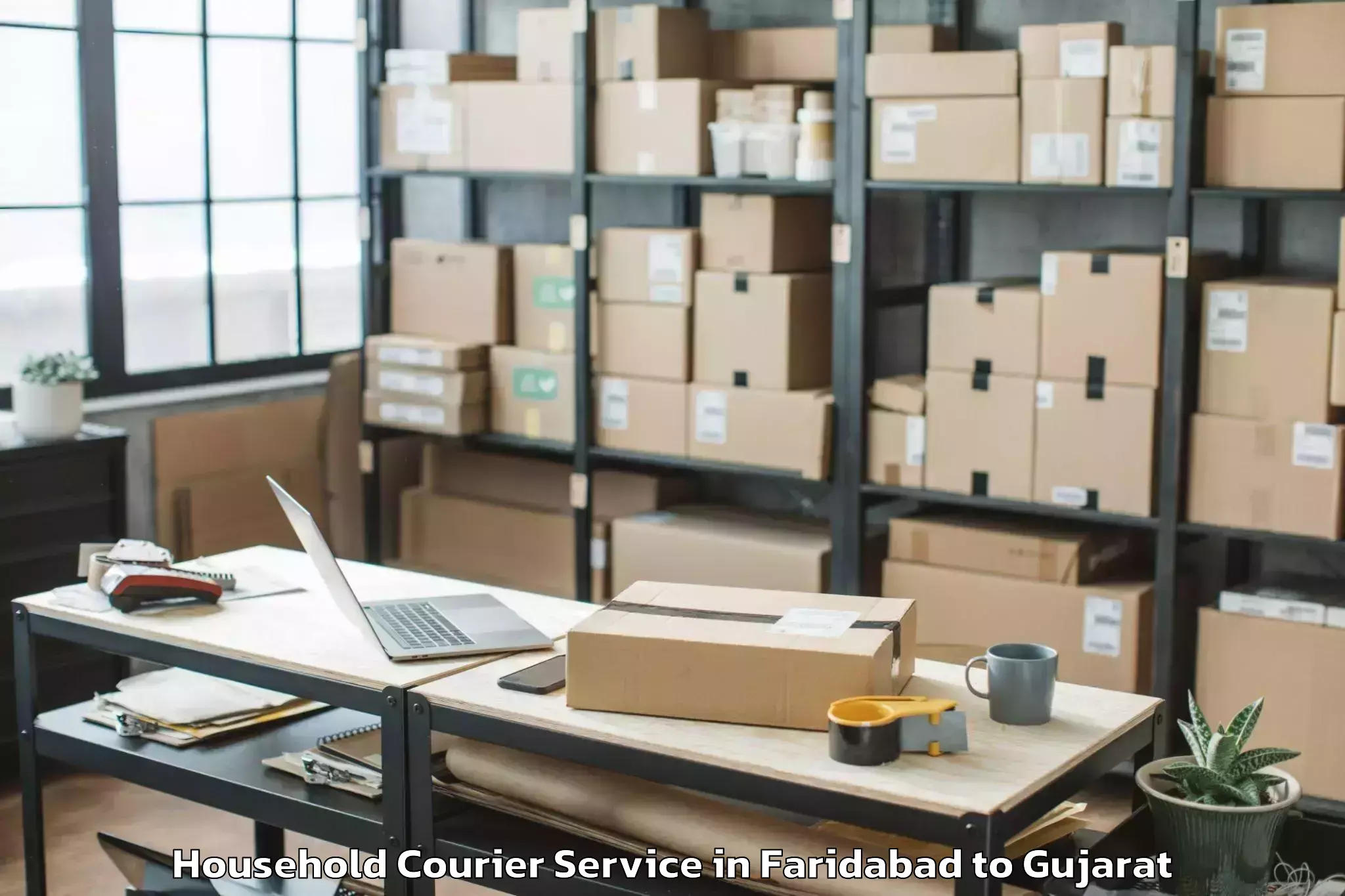 Quality Faridabad to Bhiloda Household Courier